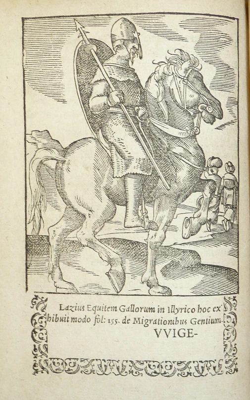 the cover of a german book with an illustration of a man on horseback