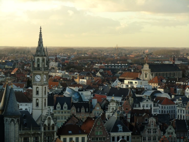 the view of a city from a high altitude building