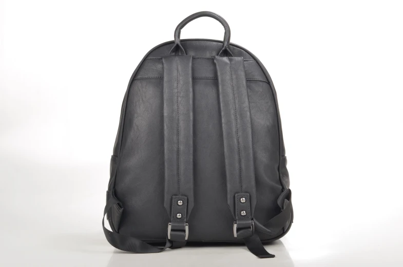 a black backpack with straps on the front