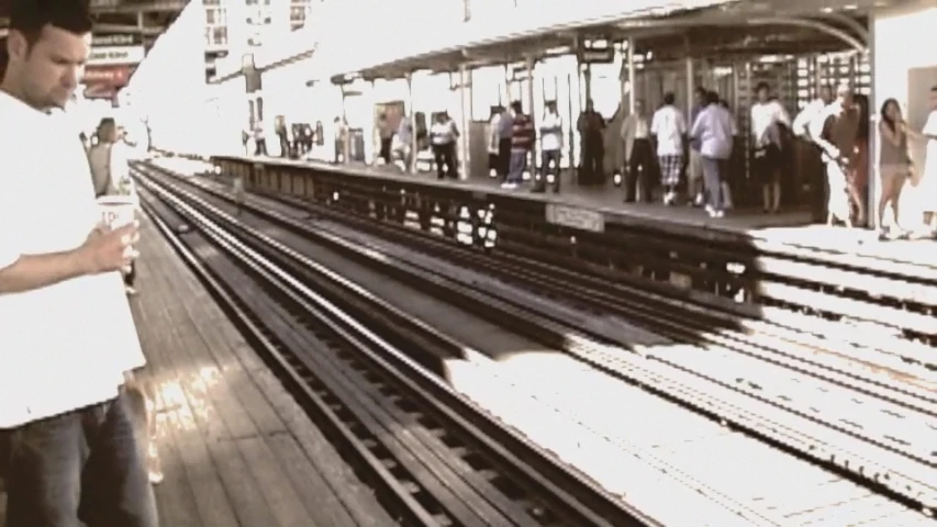 there are many people at the train station