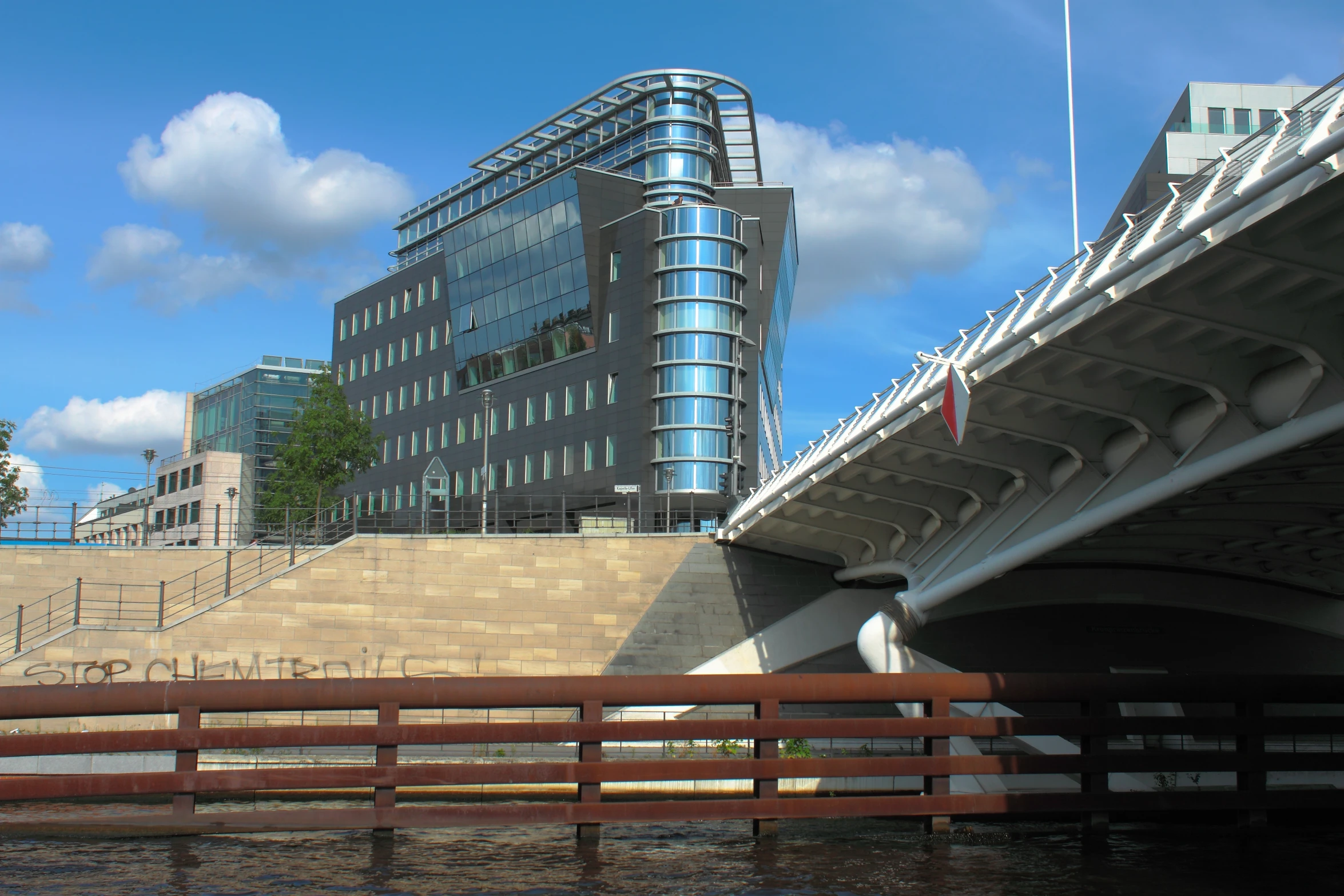 a bridge is crossing over a body of water