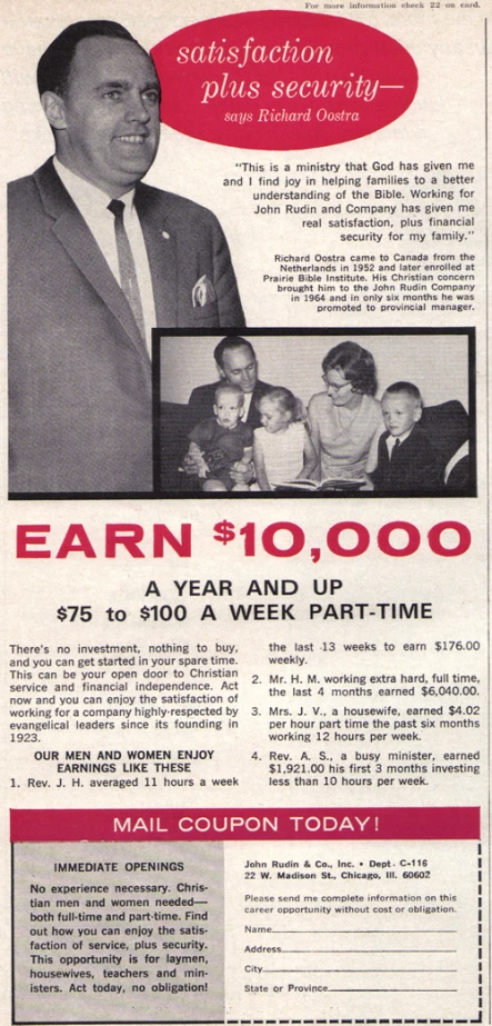 a magazine ad for a man and child