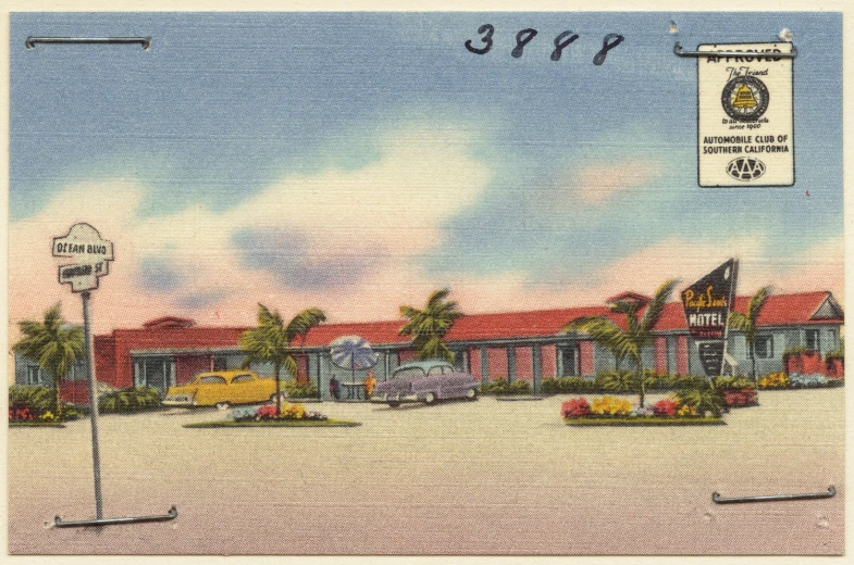 an old postcard from a motel named three p p i