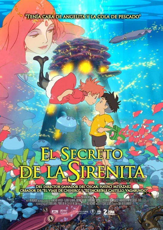 an anime movie poster for the film el secreto de las sirenita