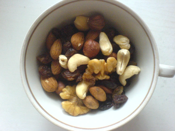 a bowl with nuts is shown in this po