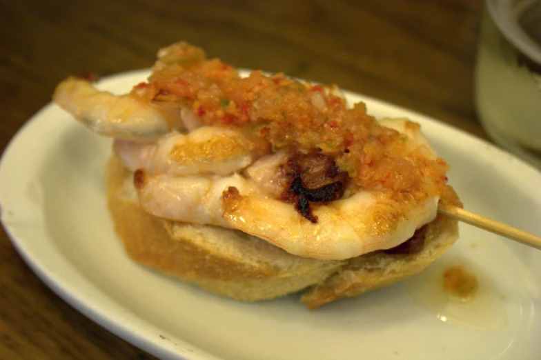 a mini chicken pot pie sandwich on a plate