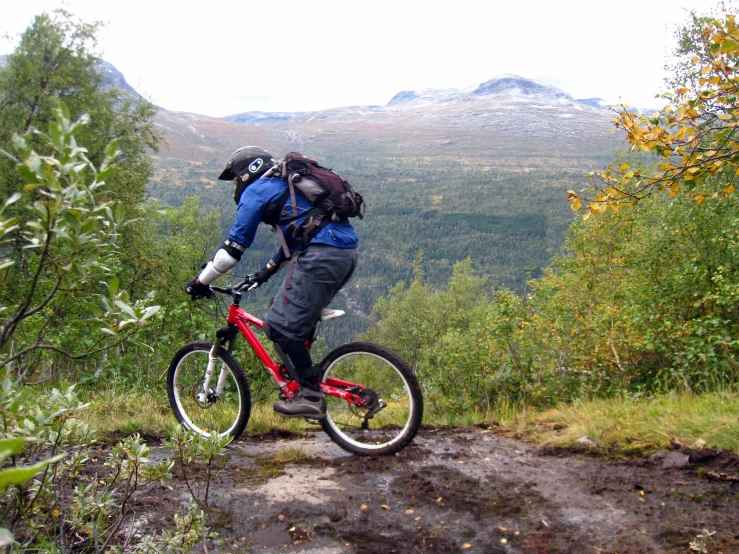 a person on a bike on a trail