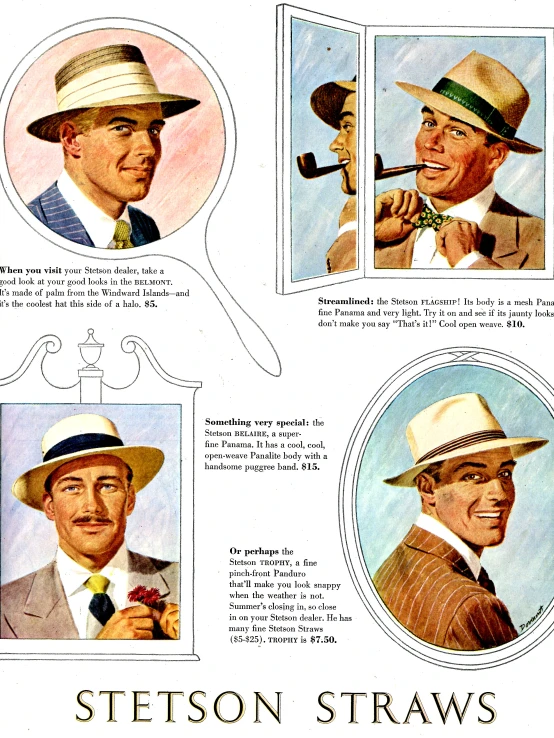 an advertit featuring the man in a hat