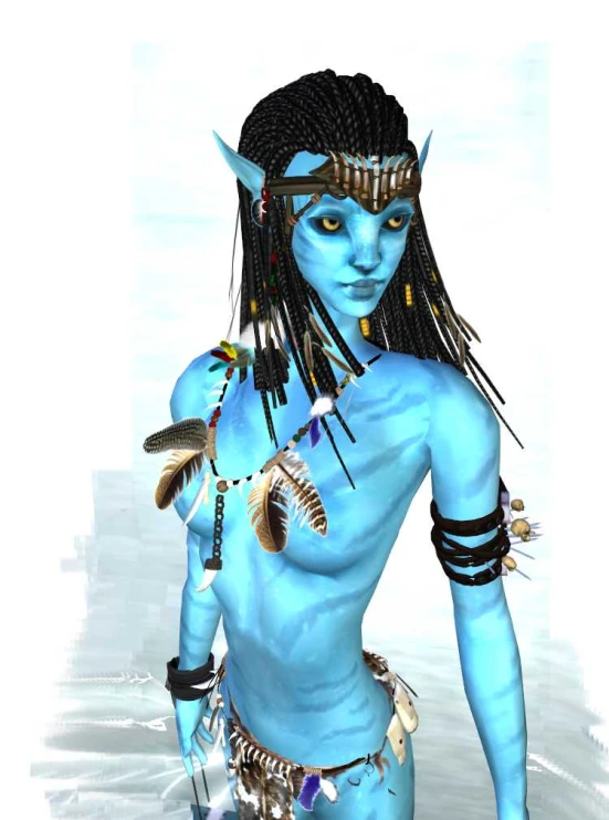 blue skin woman in an indian style dress