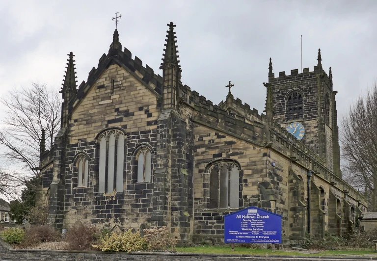 the old church has been constructed using stone and stonework