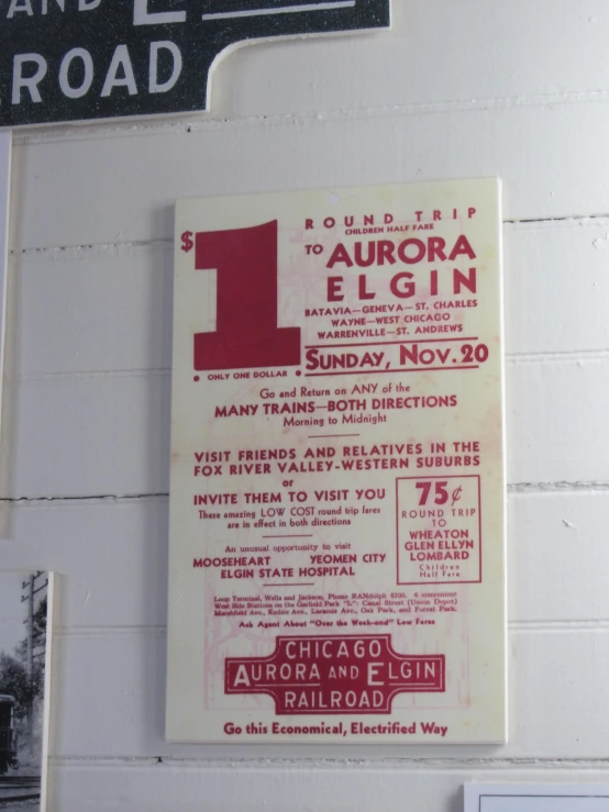 a red and white flyer for a subway