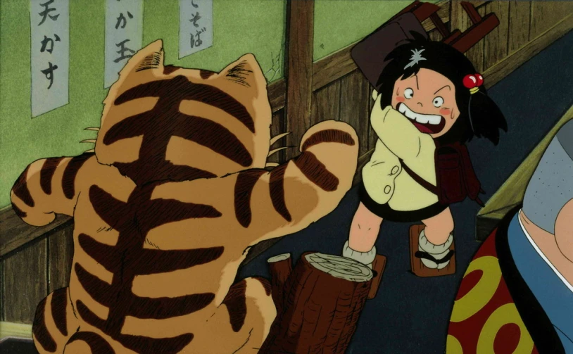 a girl and a tiger in an animation movie