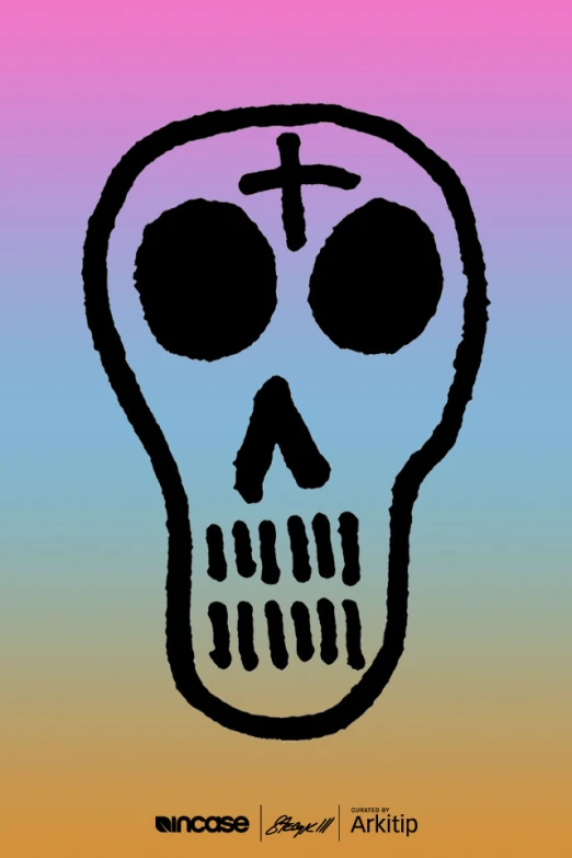 an image of a skull on a colorful background