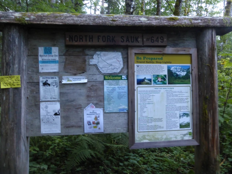 a poster with information about the different areas in a forest