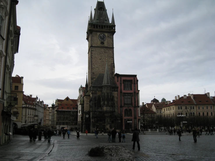 an old building with a large clock tower