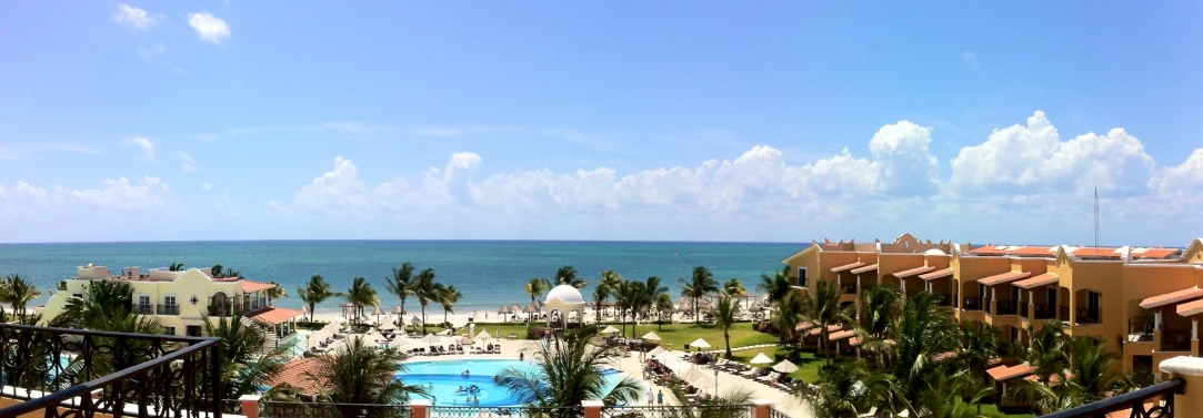 an outdoor pool is shown with a swimming lagoon