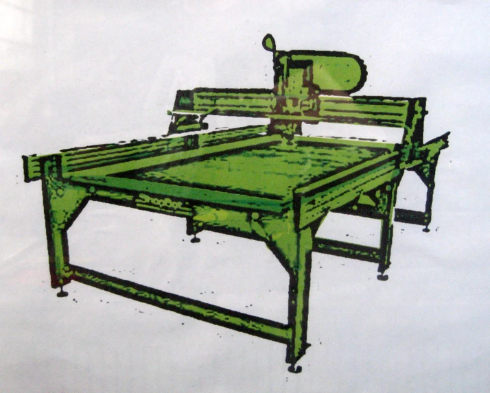 an artistic pograph of a bench made out of green wood