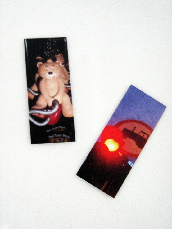 two polaroid films with a pograph of teddy bears on the side