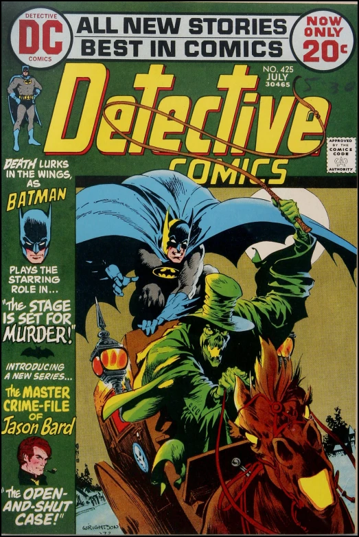 a comic book cover of detective comics with an image of batman, and the man with no