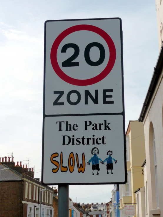 a road sign with some kind of cartoon