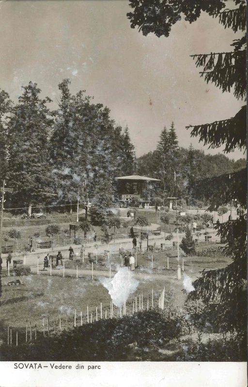 a vintage po of people attending in a large cemetery