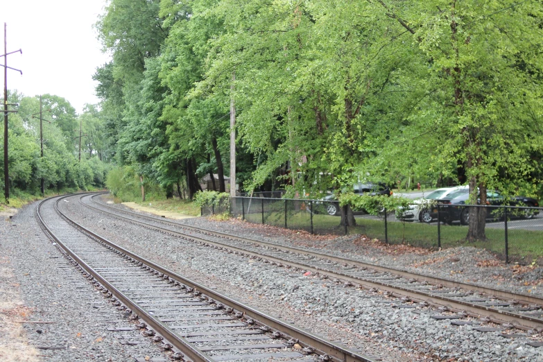 a track runs through an open fenced in area