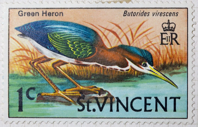 a stamp with the image of a bird