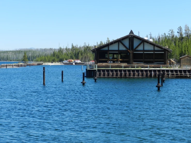 a water area with several piers and boats