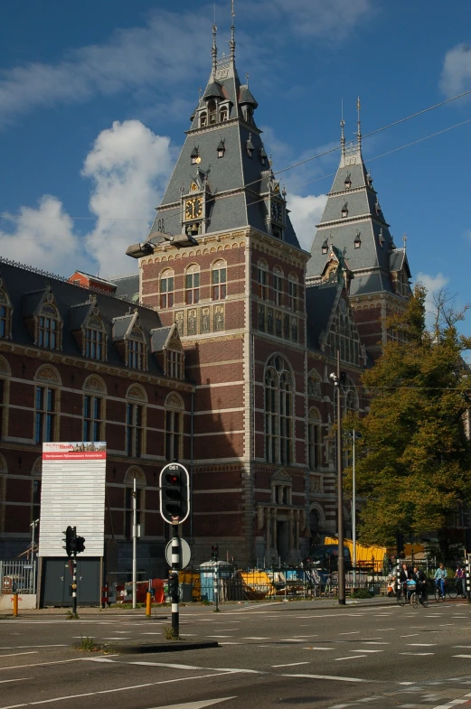 a huge building with multiple towers on top