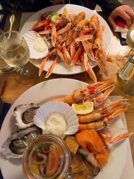 a close up of plates of food on a table