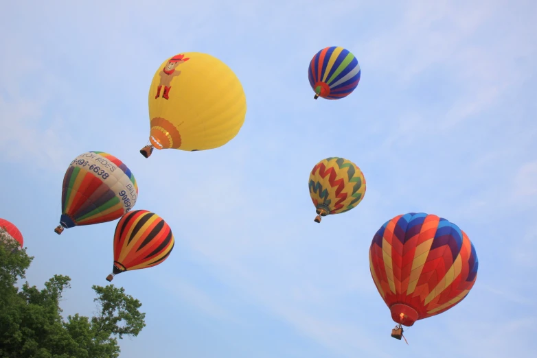 a bunch of balloons flying in the sky