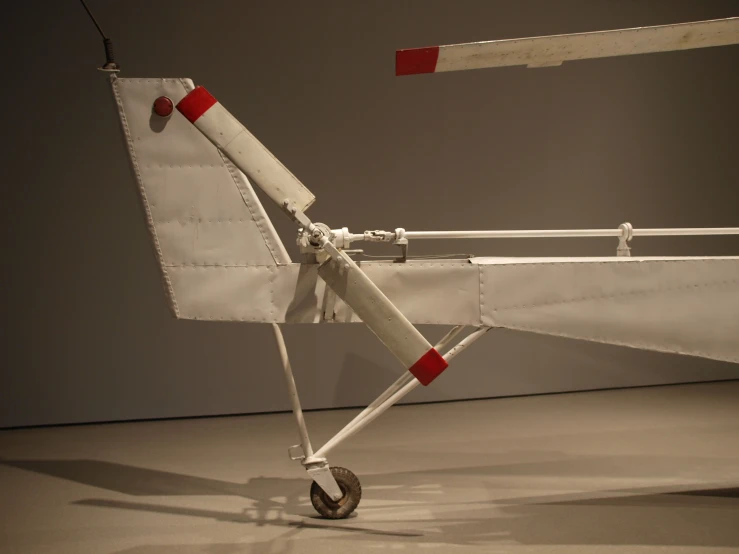 a model airplane being displayed on a table