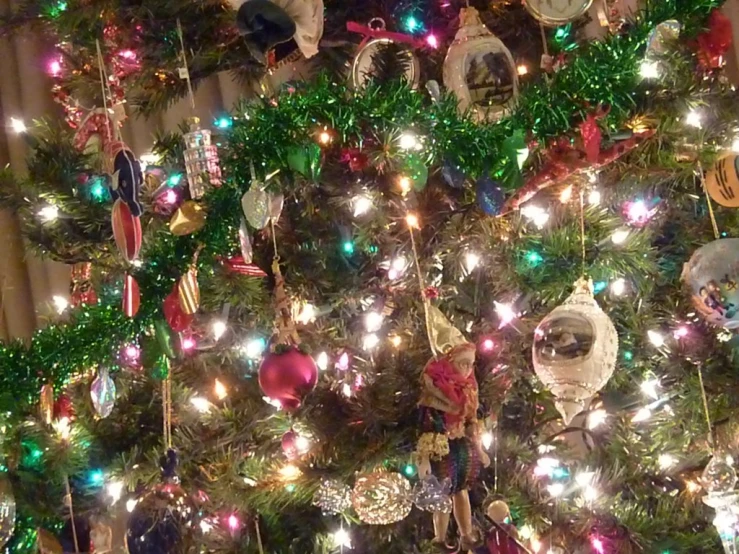 a christmas tree with some ornaments on it
