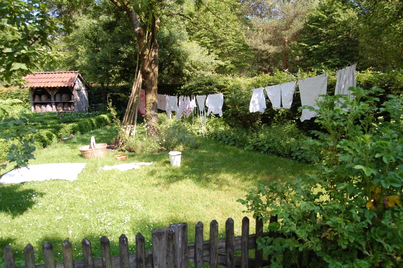 clothes hanging out to dry on the line