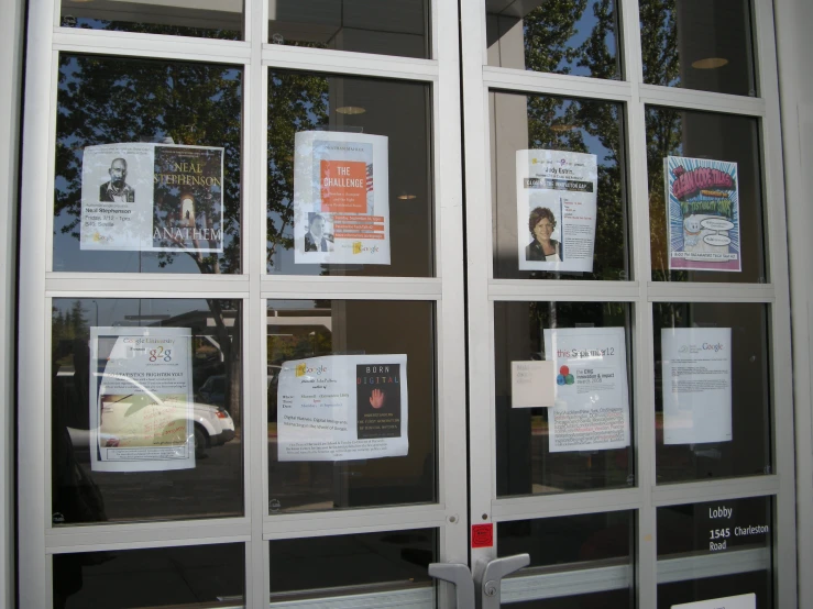 many bulletin boards are on a door for information