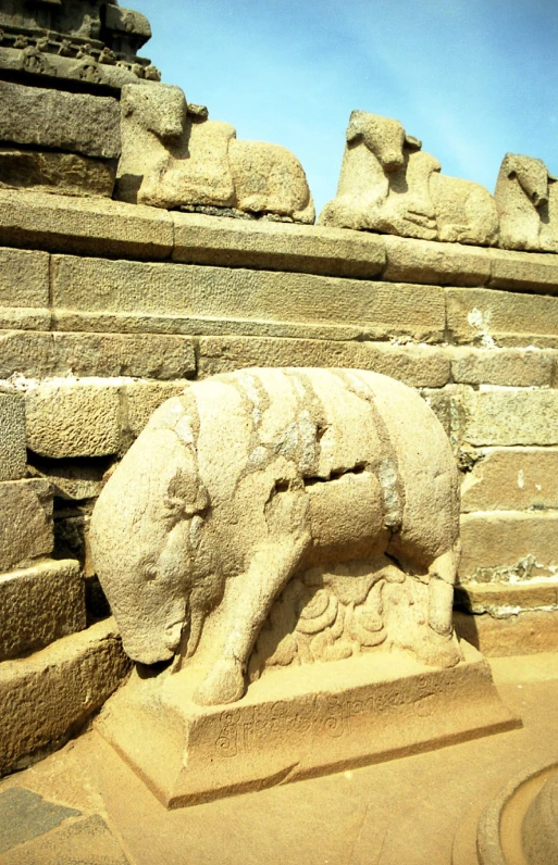 a statue made of some rocks in the shape of sheep