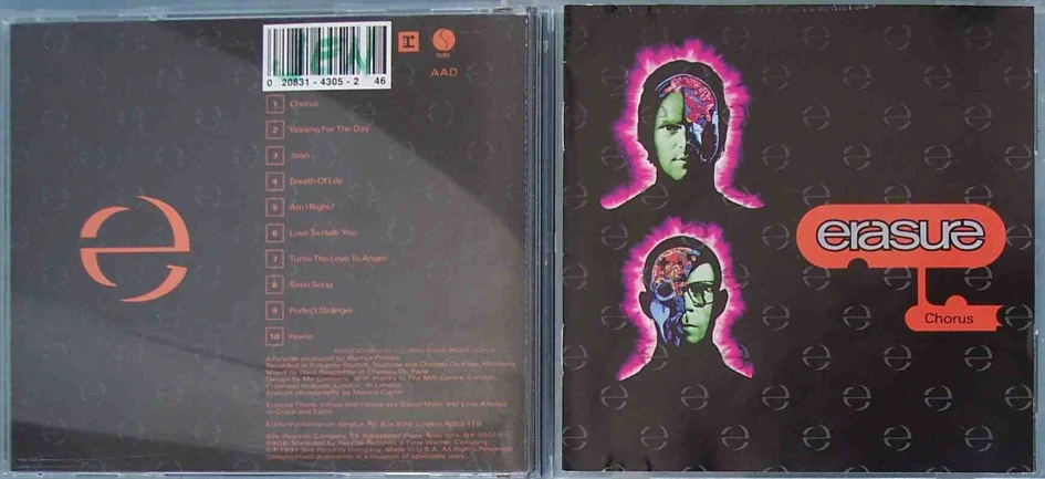cd cover with black text and white background of three demonic heads