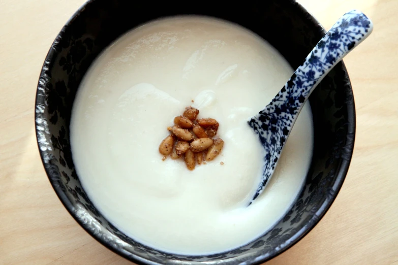 this is an image of a bowl with milk