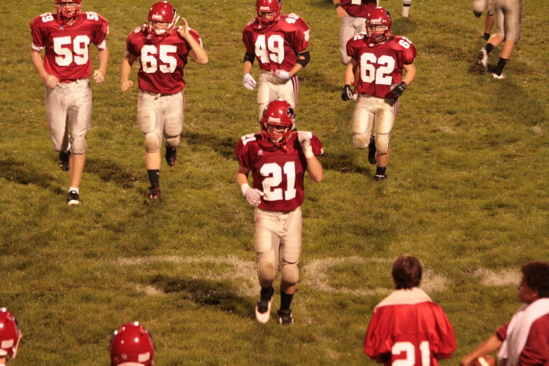 the football team has taken their last part of the game