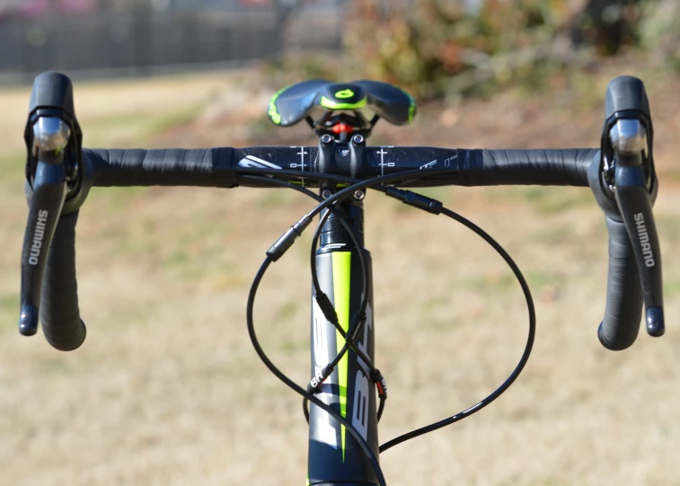 the rear end of the bike has two pairs of bike handle grips