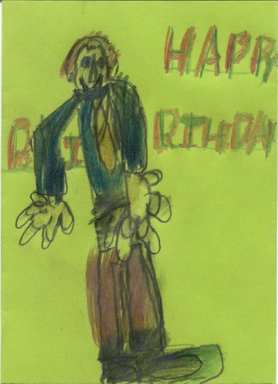 an image of a cartoon character with happy birthday message