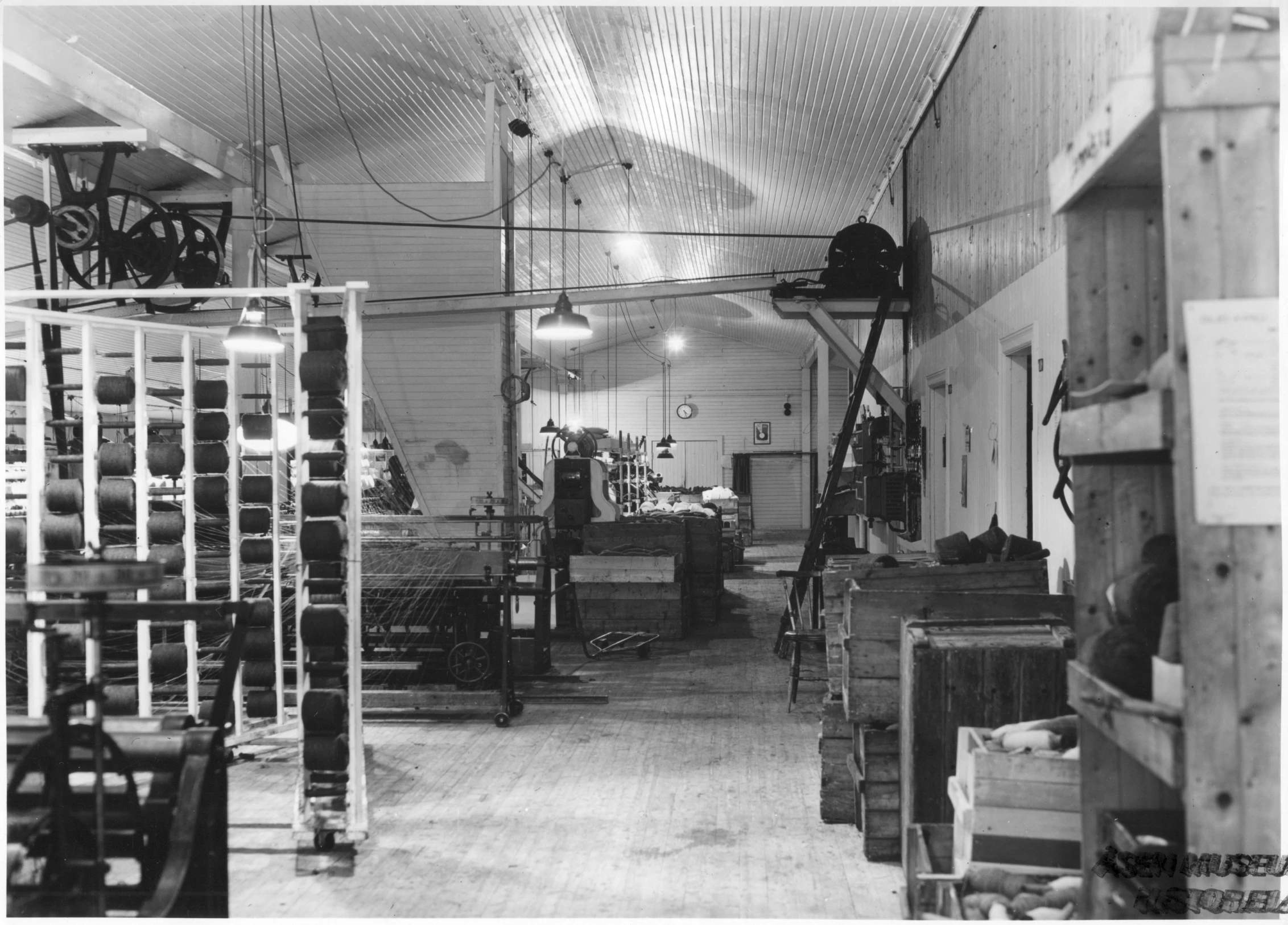 an old black and white po shows the shop floor