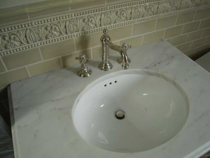 the sink has been installed in the bathroom