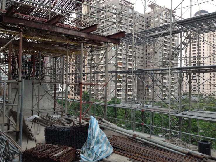 scaffolding over part of building under construction