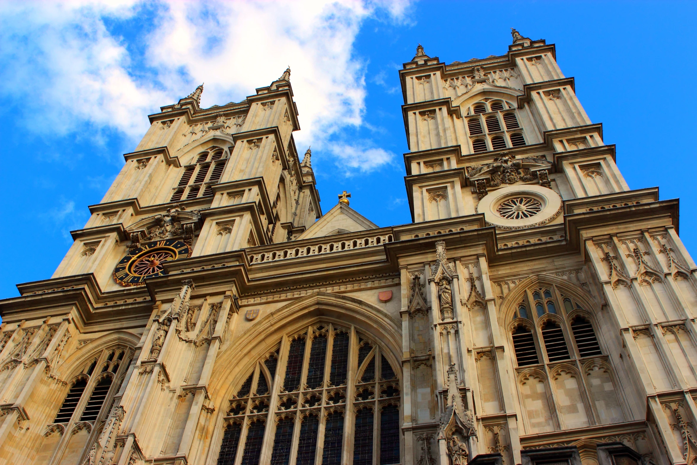 the front facade of a gothic cathedral in europe