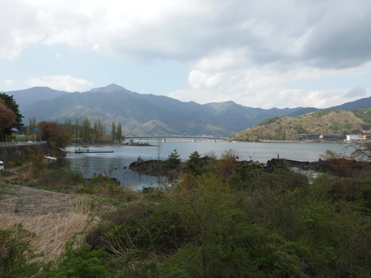 the water is still very clear in the mountain lake