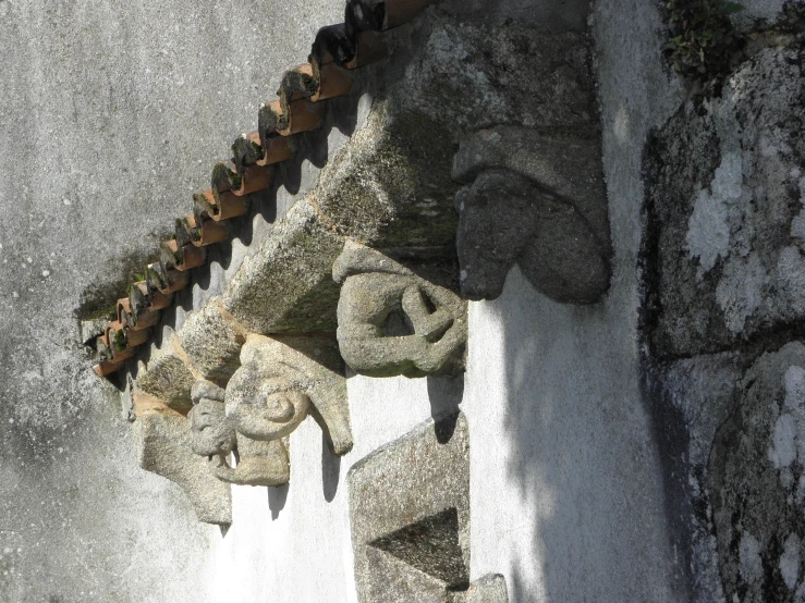 this wall has ornate carvings on it