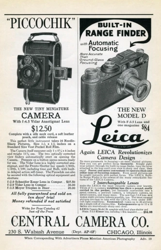 an old camera ad for the leica