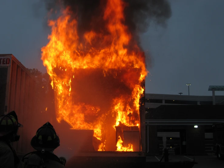 the fire was going out of the building on the block