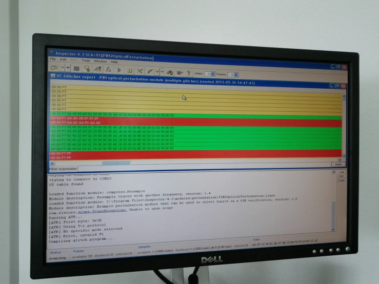 a computer screen showing the data displayed on the screen